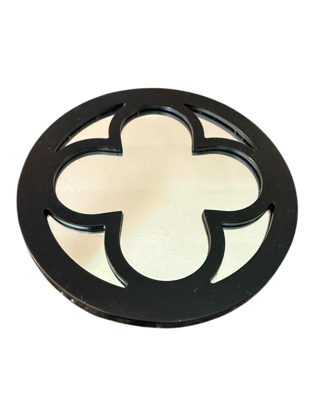 Black Decorative Mirror Wall Hanging with Mounting Hook - Contemporary Home/
